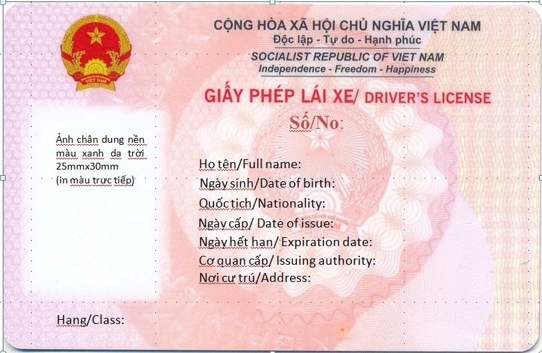 Nam Thiên - Bằng lái xe mẫu mới